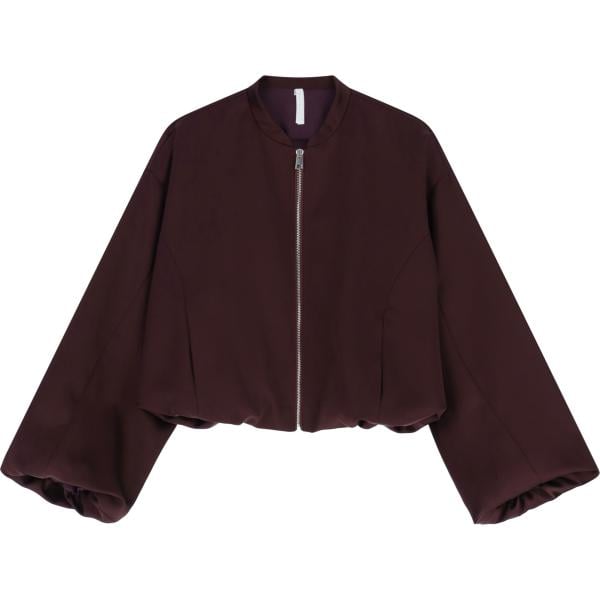 bomber da donna in marrone scuro corto con zip Imperial