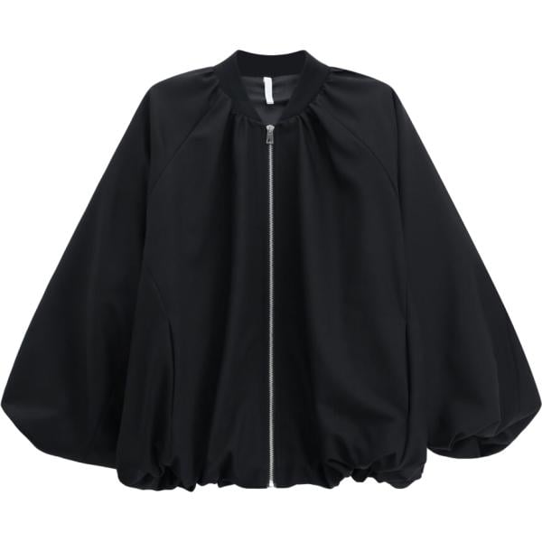 Bomber da donna in nero pece con zip Imperial