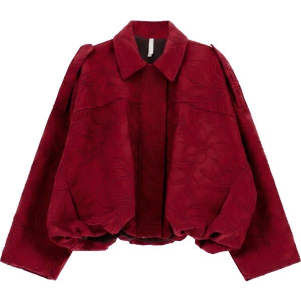 Bomber da donna in bordeaux con stampe collo classico corto con zip Imperial Imperial