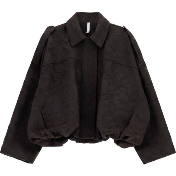 Bomber da donna in nero pece con stampe collo classico corto con zip Imperial