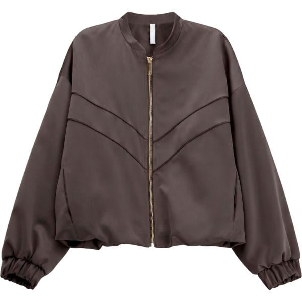 Bomber da donna in marrone scuro con zip Imperial