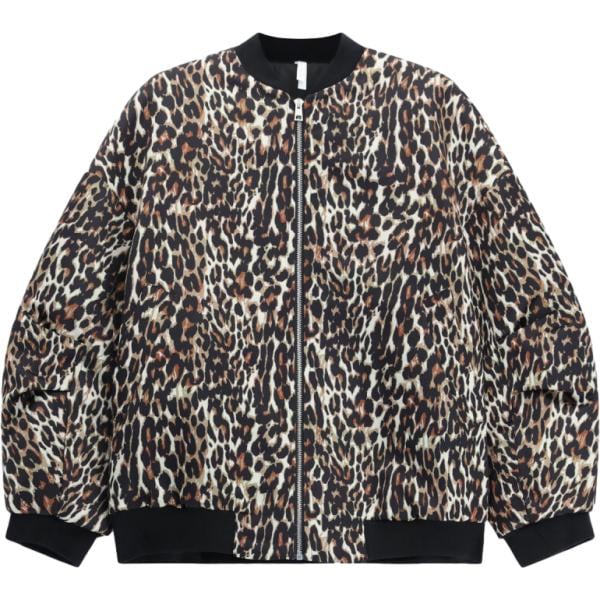 Bomber da donna in grigio scuro animalier con zip Imperial