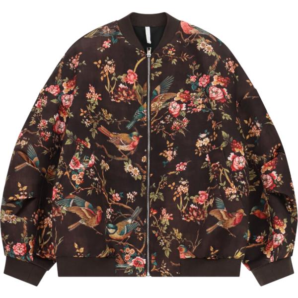 Bomber da donna in marrone scuro con stampe con zip Imperial Imperial