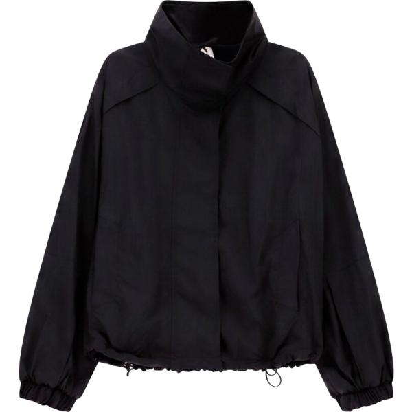 Bomber da donna in nero pece collo alto con zip Imperial
