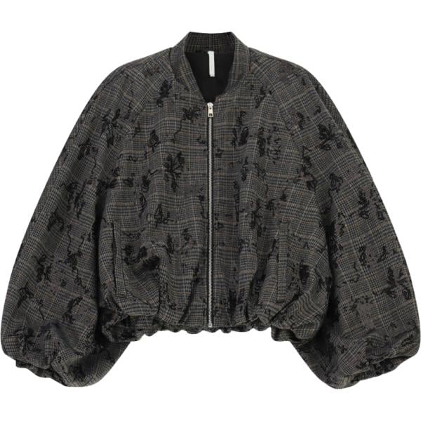 Bomber da donna in grigio scuro a quadri Imperial