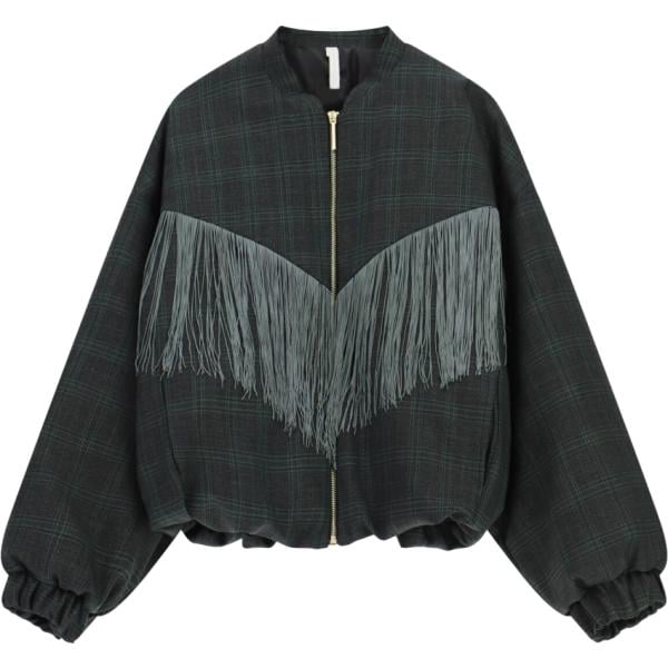 bomber Imperial nero a quadri