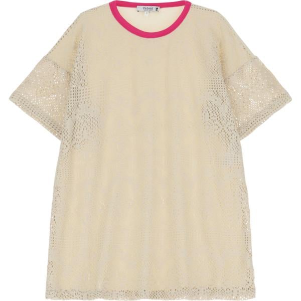 vestiti corti Please bianco con stampe