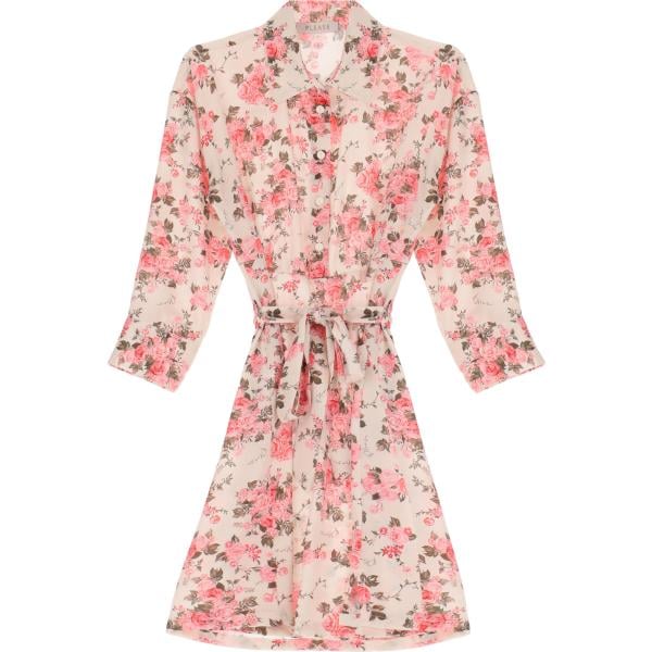 vestiti corti Please bianco a fiori