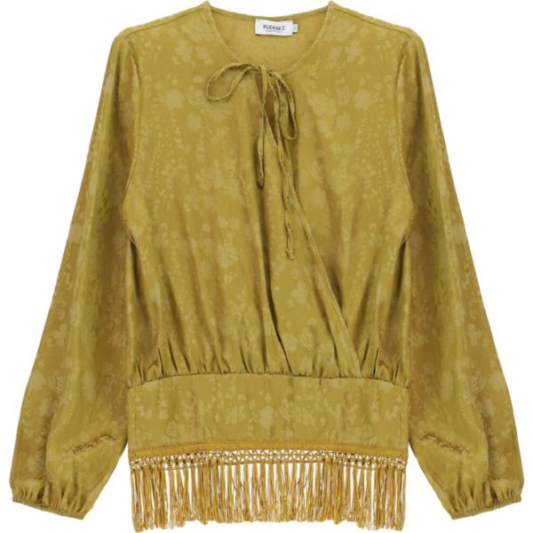 bluse Please verde a fiori