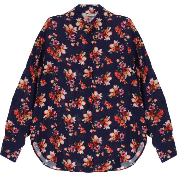 camicie Please blu a fiori