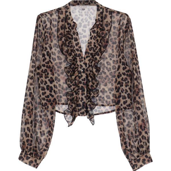 camicie Please marrone animalier