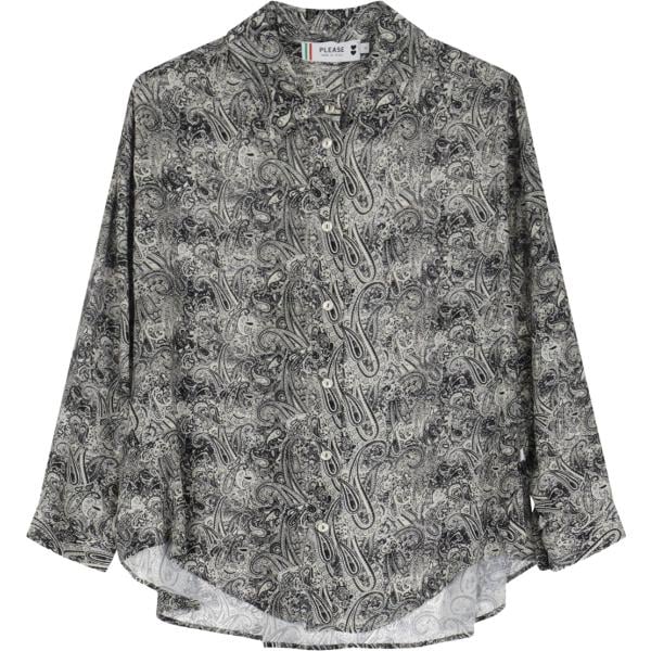 camicie Please grigio con stampe