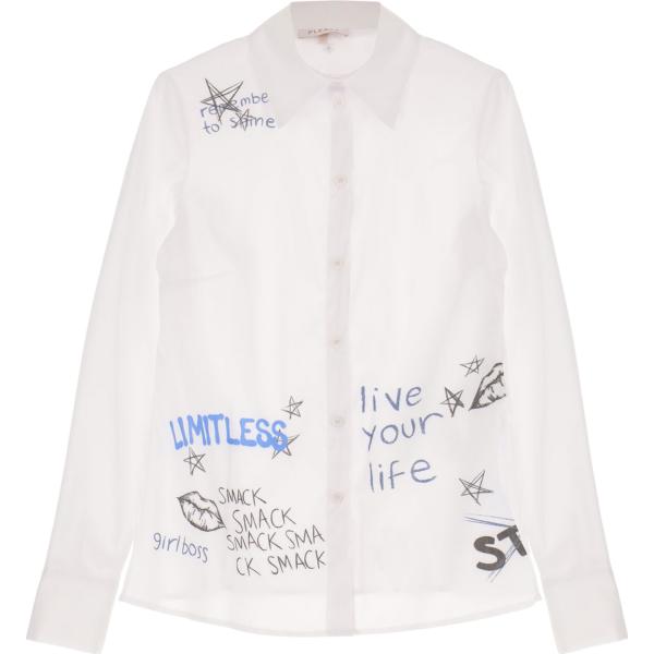 camicie Please bianco con stampe