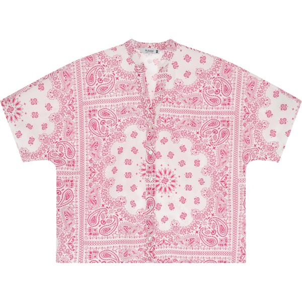 camicie a manica corta Please rosa con stampe