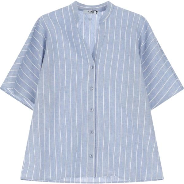 camicie a manica corta Please grigio a righe