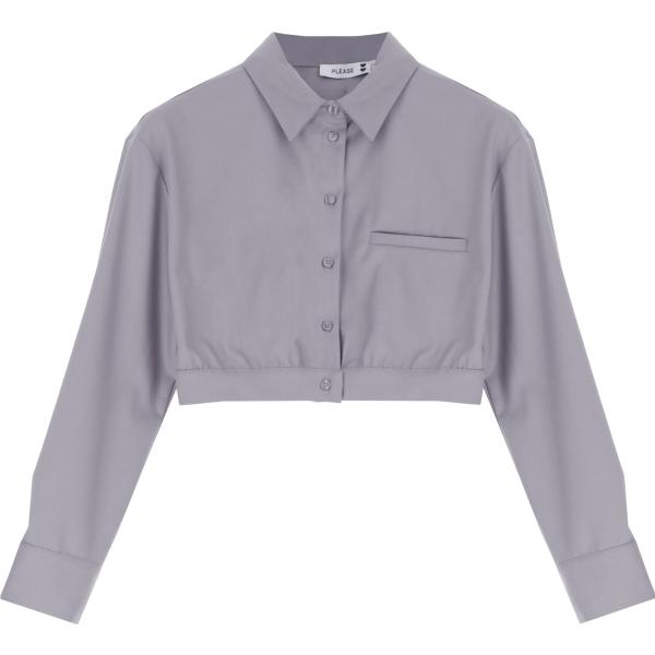 camicie Please grigio tinta unita