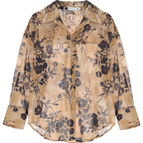 camicie Please marrone a fiori