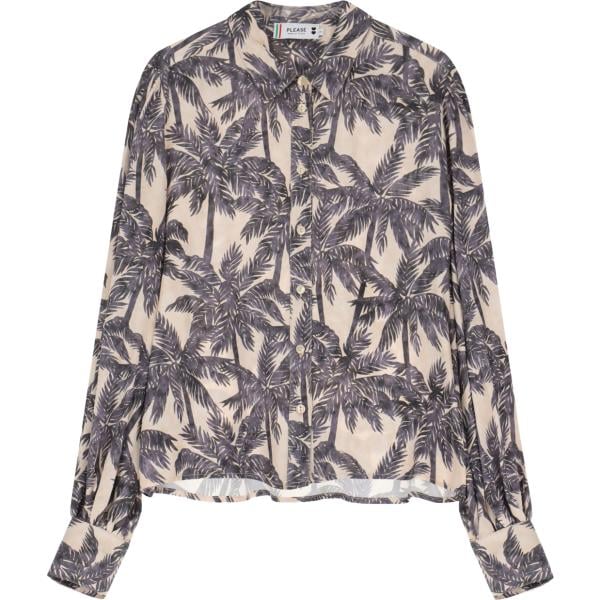 camicie Please grigio con stampe