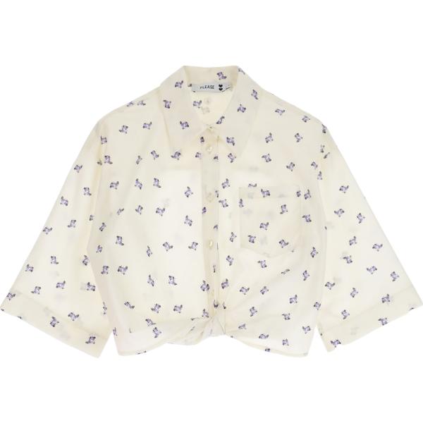 camicie Please bianco con stampe