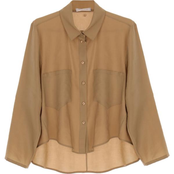 camicie Please marrone tinta unita