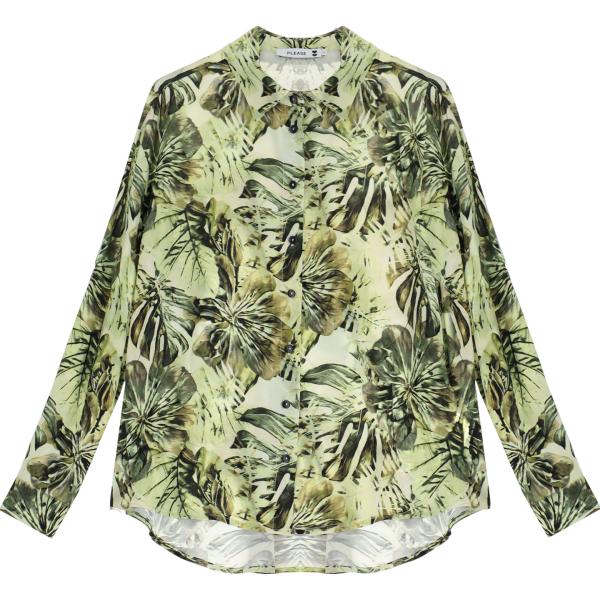 camicie Please verde a fiori