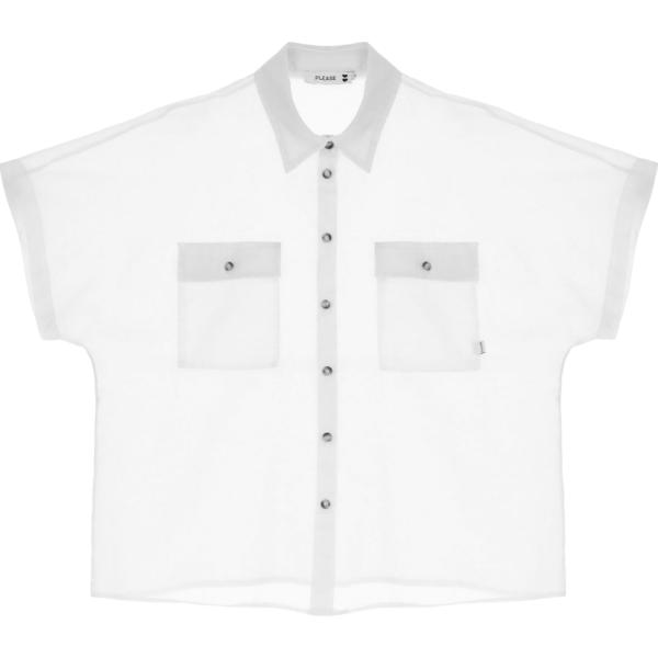 camicie a manica corta Please bianco