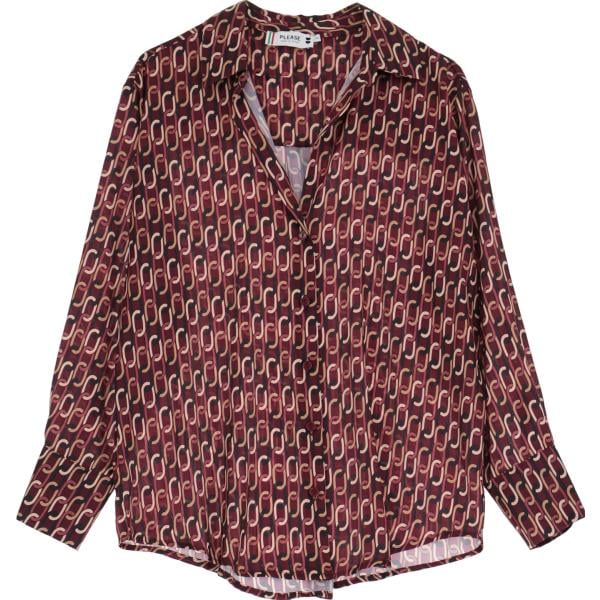camicie Please marrone con stampe