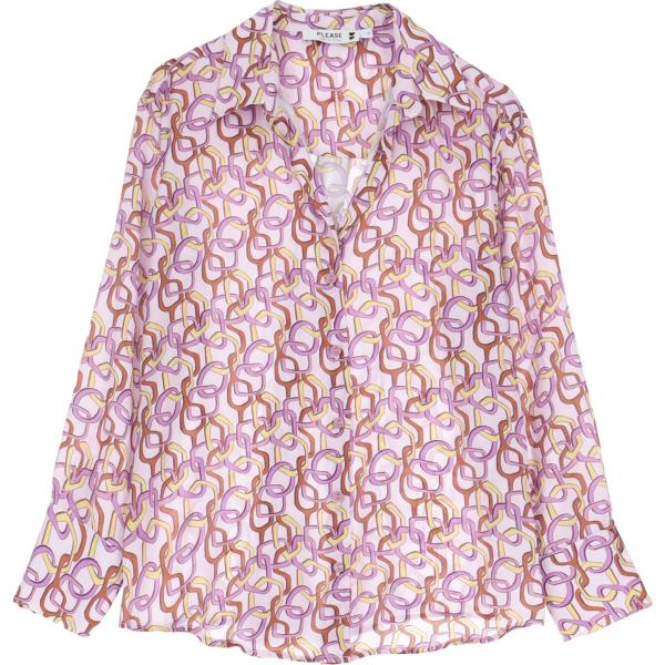 camicie Please viola con stampe