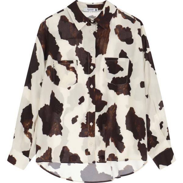 camicie Please bianco con stampe