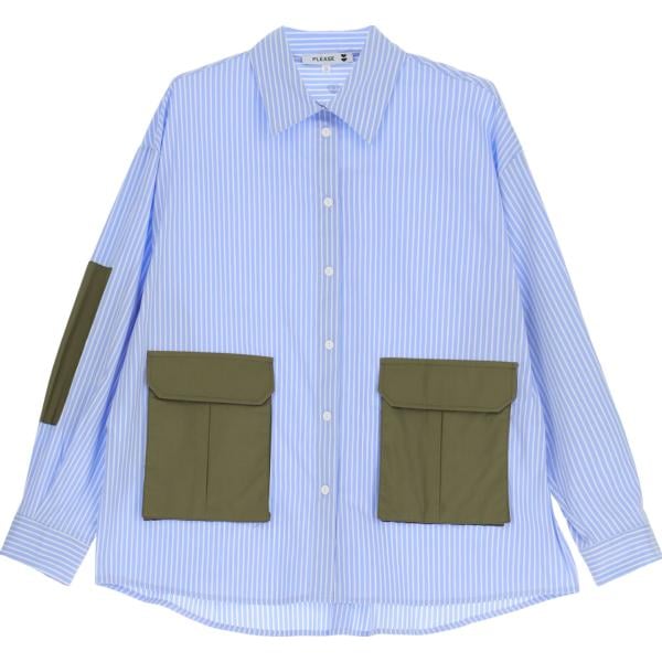 camicie Please blu a righe