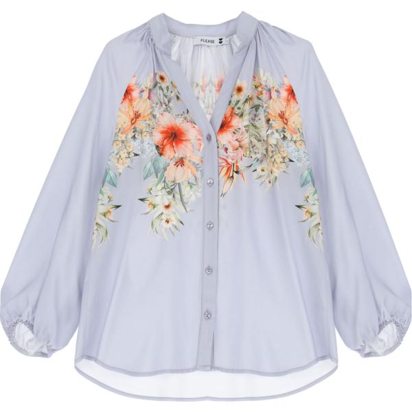 bluse Please viola con stampe
