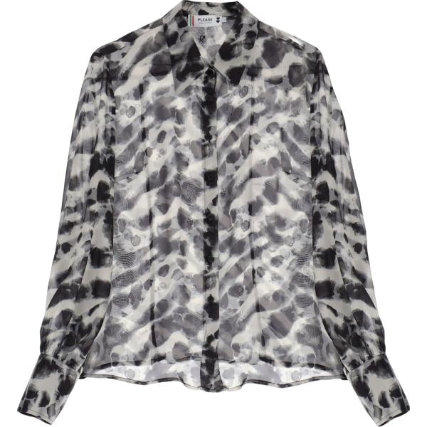 camicie Please grigio con stampe