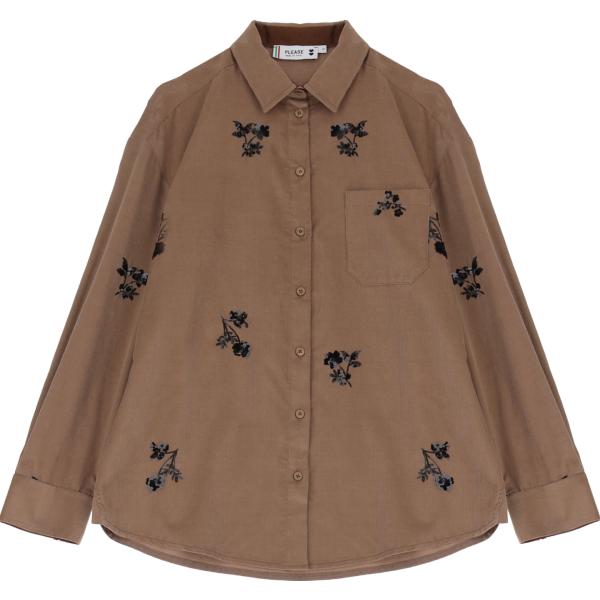 camicie Please marrone a fiori