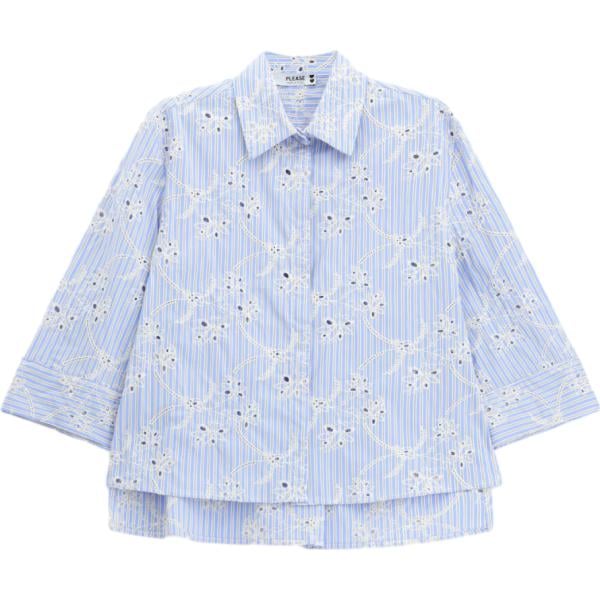 camicie Please blu a righe