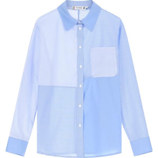 camicie Please blu a righe