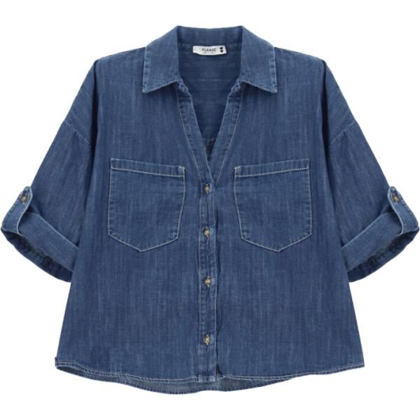 camicie Please blu