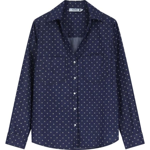 camicie Please blu a pois
