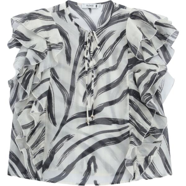 bluse Please bianco con stampe