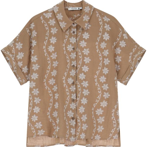 camicie a manica corta Please marrone con stampe