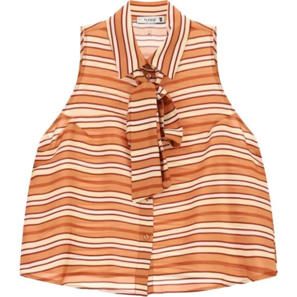 camicie Please arancione a righe