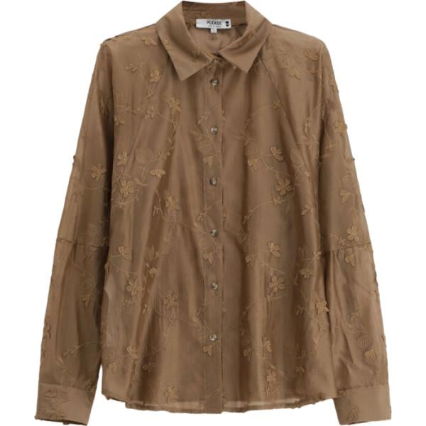 camicie Please marrone a fiori