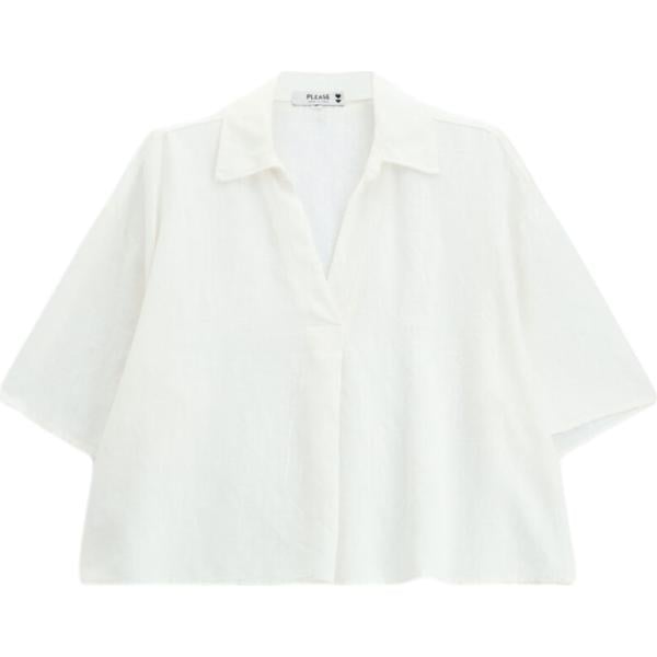 camicie a manica corta Please bianco