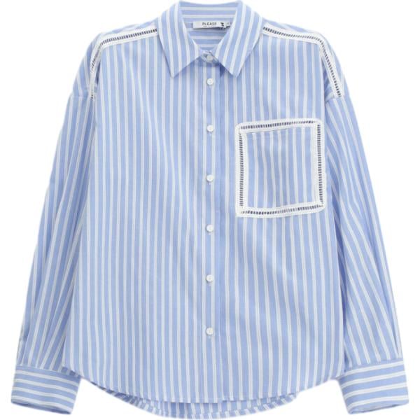 camicie Please blu a righe