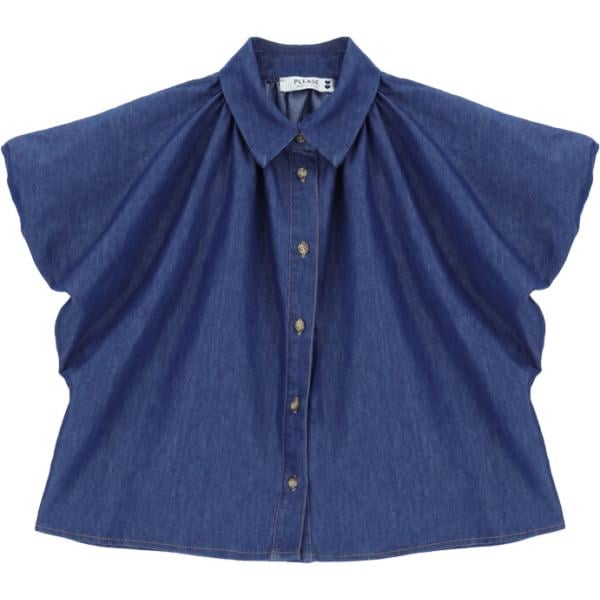 camicie a manica corta Please blu