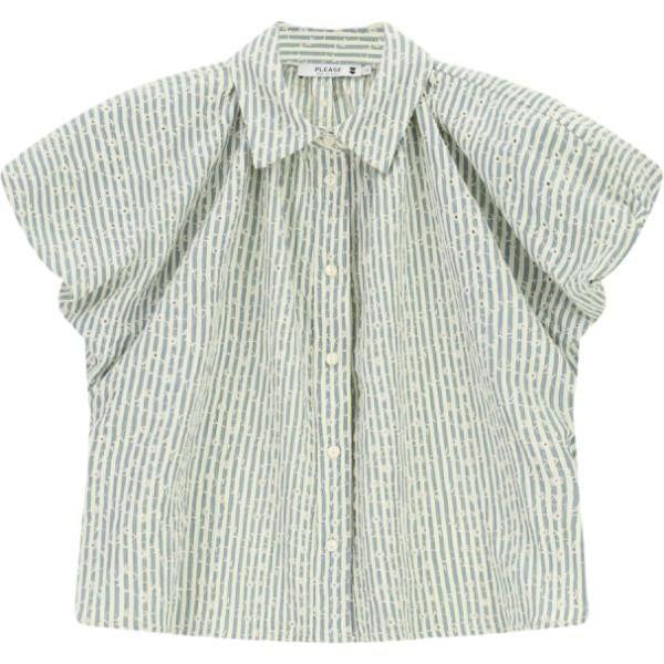 camicie a manica corta Please bianco con stampe