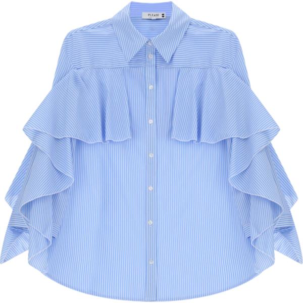 camicie Please blu a righe