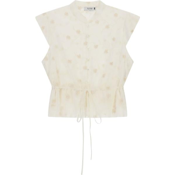 top Please rosa con stampe