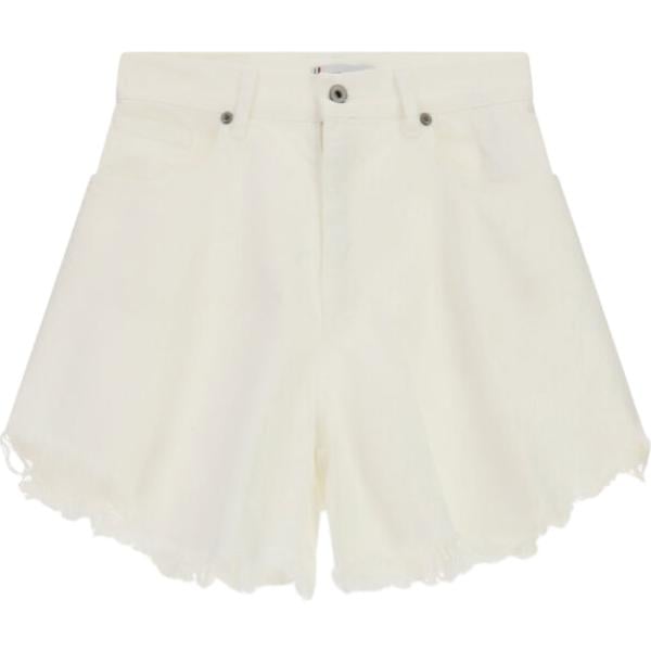 Shorts da donna in grigio chiaro con frange cinque tasche con zip Please
