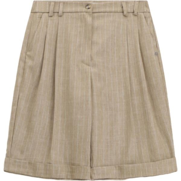 Shorts da donna in beige sabbia a righe Please