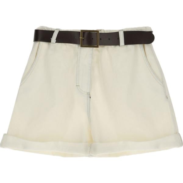 bermuda Please bianco tinta unita